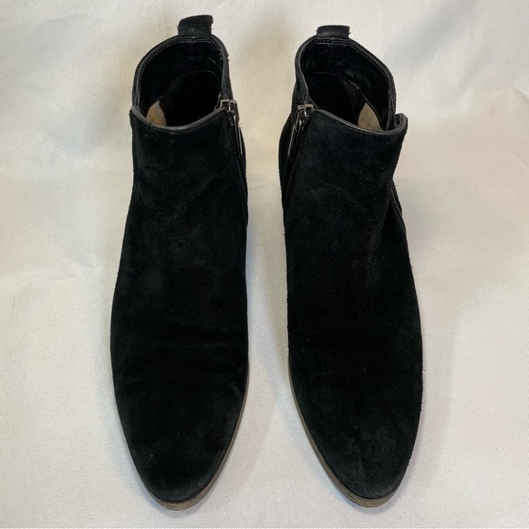 AQUATALIA By Marvin K Womens Black Suede Ankle Boots Size 7.5 Side Zip Italy - Picture 2 of 16